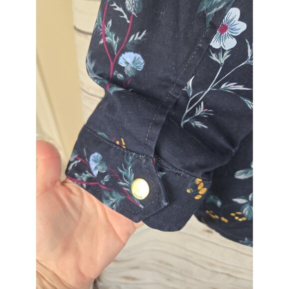Joules Right As Rain Floral Jacket US14 UK18 Womens Navy Full Zip - Picture 6 of 11